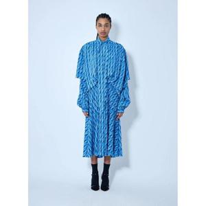 26 SS 발렌시아가 여성 이중 소매 주름 원피스  bal0259007blu