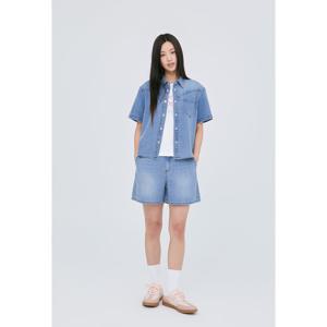 여성) 린넨 저온스 난스판 반밴딩 캣워싱 A라인핏 3부 AP2DL3472-LB