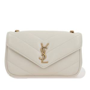 생로랑 아이보리 퀼티드 나파 가죽 크로스바디 백 821749 AAEAX