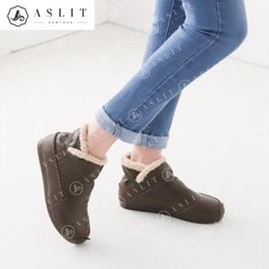 [애슬릿] 뽀글 털 안감 발 편한 낮은굽 앵클 부츠