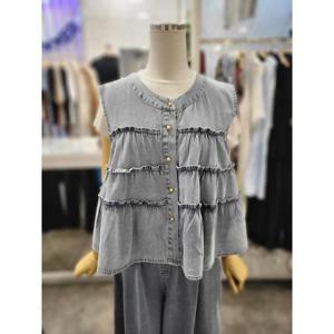 밸리걸 세이브존01 캉캉 프릴 데님 베스트 821240