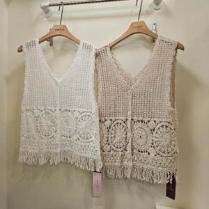 스테파니 HC07 밑단수술 뜨개 베스트 A25SW5240