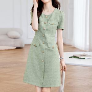 [리블리크]소피아 트위드 버튼 원피스_RE2OP104