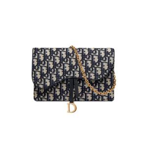 디올 새들 파우치 블루 디올 오블리크 자카드 S5620CTZQ-M928