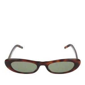 생로랑 토르토이즈쉘 오벌 그린 틴티드 선글라스 SL 557 SHADE