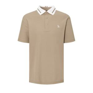 [헤지스골프] 베이지 남성 카라 포인트 반팔 티셔츠HUTS5B471I3