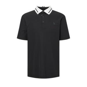 [헤지스골프] 블랙 남성 카라 포인트 반팔 티셔츠HUTS5B471BK