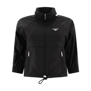 프라다 트라이앵글 로고 크롭 레인 재킷 292022SWMO1WQ9