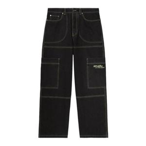 오프화이트 스트레이트 팬츠 OMYA18QS25DEN0021350 Black