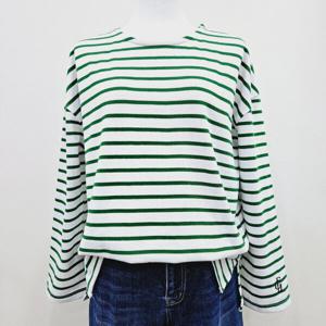 [포커스]루즈핏자수단가라티셔츠 FS4A7TS4011GN_SH