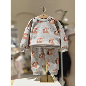 블루독베이비 10 25FW가을신상(OT)올오버애니멀스웨트셔츠B팬츠세트 (45A143340841506)