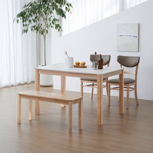 베스트리빙 앨빈 내츄럴 베이 1200 4인 세라믹 식탁세트(벤치형)