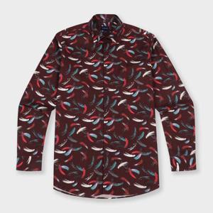 코튼혼방 프린트 캐주얼 셔츠 와인 YJ3FUA558WI