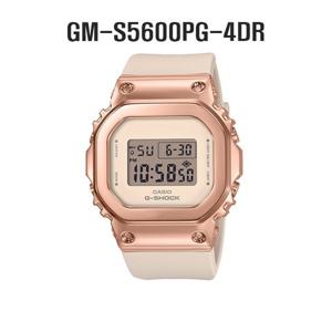 [지샥]GM-S5600PG-4DR LIC  전자시계 스몰 스퀘어 메탈베젤 로즈골드 패션시계