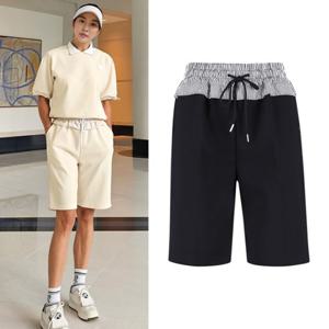 럭스골프 여성 레이어드 스트링 밴딩 5부 반바지 TO5S202W