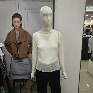 Ab.f.z DP01 물결패턴시스루하이넥티셔츠 AFZ4HK39