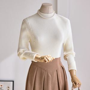 [한정수량] [커스텀에이블] 사선 단추 골지 반목니트_T2509KN126C