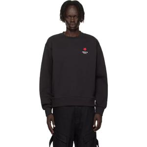 겐조 스웨트셔츠 블랙 겐조 파리 보크 플라워 자수 스웨트셔츠 252387M204005