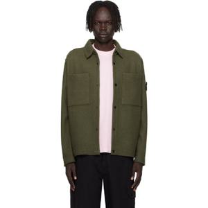 스톤아일랜드 재킷 그린 5100058 펠트 RWS 울 셔츠 252828M192001