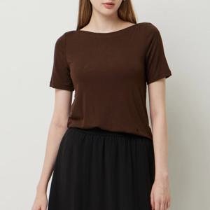 [시슬리]보트넥 자수 반팔 티셔츠 (SATS70541)