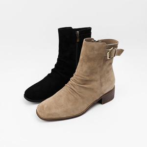 [신난다슈] 여성 앵클부츠 4cm 2종 여자 숏 앵글 부츠 스웨이드 발편한 쿠션 통굽 GDR253090