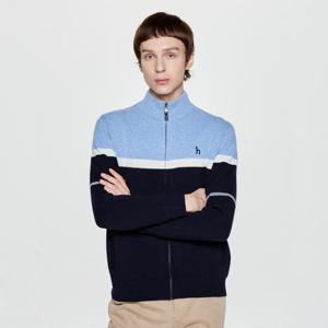 헤지스  25FW  남성 파인 울 패턴 방풍 집업 가디건 HZSW5D331N2