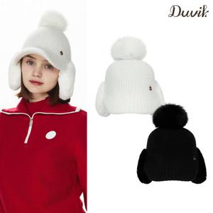 듀빅 여성 앙고라 니트 퍼 귀달이 골프모자 DF4WAP792