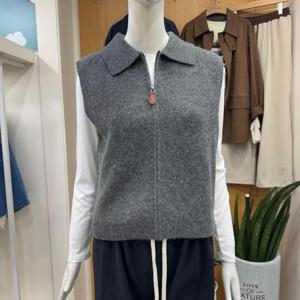 클리지 DP01 브이넥 카라 니트 집업 조끼 CP8WKV13