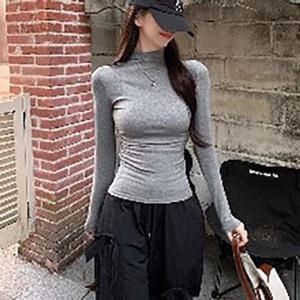 심플 모던핏 라이트웨이브 하이넥 티셔츠