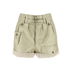 생로랑 여성 골드 카고 반바지 604207 Y3A40 2677