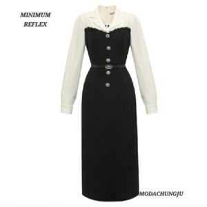 [미니멈]MD 블라우스 레이어드 H 라인 원피스  MD MYDAWO1210_CJ