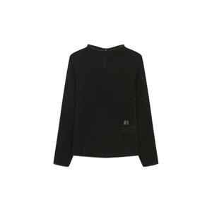 [르샵]25l3l32wbl010uuu자수패치 하이넥 플리츠 긴팔 블라우스_C