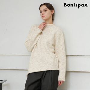 [보니스팍스]롤업 반하이넥 언발 울 니트 (XP4KT010L0)
