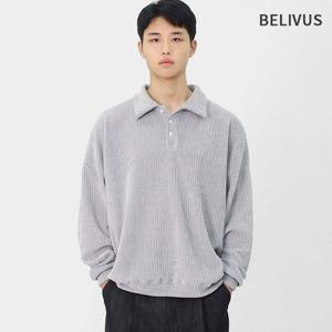 빌리버스 남성 데일리 간절기 칼라 니트 셔츠 루즈핏 골지 캐주얼 맨투맨 BNE058