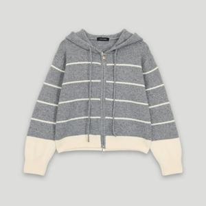 [코데즈컴바인] 크롭 단가라 니트 후드집업 (CKD-PJ001WA)