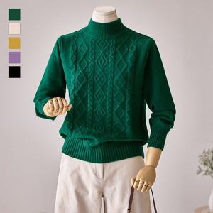 [커스텀에이블] 다이아 꽈배기 반목 니트_T2511KN666D