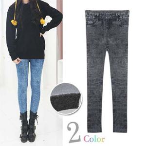 융털레깅스 돌청워싱 기모 청레깅스 JE-2906
