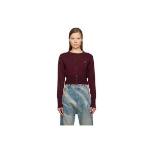 26 SS 비비안웨스트우드 여성 버건디 베아 크롭 가디건 252314F095012