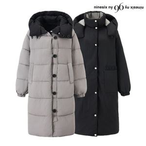 [나인식스뉴욕]하이넥 후드 리버시블 롱 패딩 긴팔 점퍼 (NP4JJ018L0)