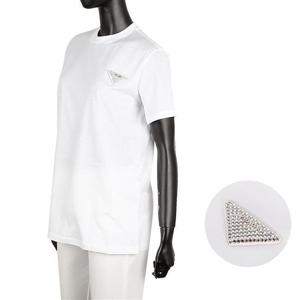 프라다 35838R 13X9 F0009 자수 저지 티셔츠