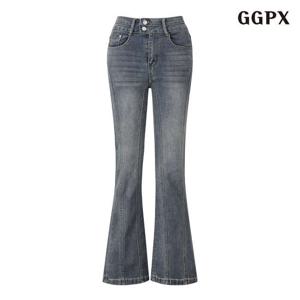 GGPX 투버튼 슬림핏 힙 패드 블랙 데님 롱 팬츠 (GPDTA007D)