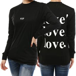 MSGM 러브 로고 프린팅 긴팔 티셔츠 2841MDM226
