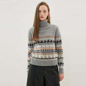 [올리브데올리브]애니멀 노르딕 패턴 믹스 니트 풀오버 OK5WPB25