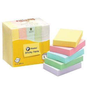 프린텍 A5138M 스티키 알뜰팩 파스텔100매5EA 51x38 프린텍 스티키 스티키노트 점착메모지 알뜰팩 점착메모지알뜰팩 스티키알뜰팩