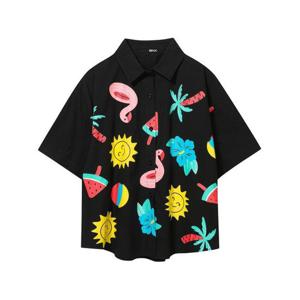 [비엔엑스]그래픽 유니크 반팔 셔츠 (BX2BL002L0)