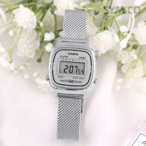 카시오 LA670WEM-7 빈티지 디지털 메쉬 캐쥬얼 여자 메탈 시계 d