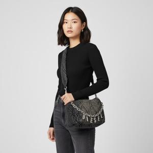 디젤 참-D-S 데님 숄더백 - 블랙  X09597P6330T8013