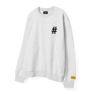 빈트릴긴팔티 VQA BA251RM003IG 에센셜 해시태그 로고 맨투맨 (아이스 그레이)