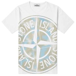 스톤아일랜드 빅로고 프린트 반팔티셔츠 화이트 721523388 V0001