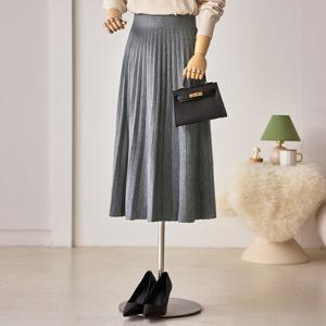 [커스텀에이블] 밴딩 플리츠 니트스커트_T2512SK081D